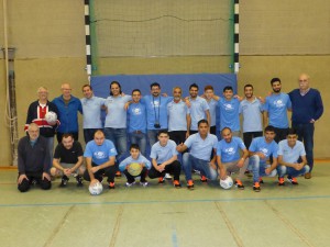 Erstes Training in der Turnhalle der Realschule